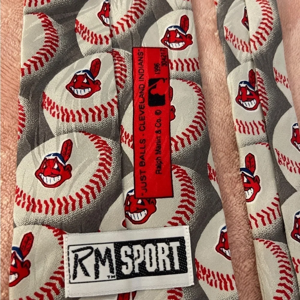 Sports-Themed Tie with Red and Gray Accents